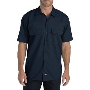 Dickies: FLEX Relaxed Fit Short Sleeve Twill Work Shirt (Dark Navy)