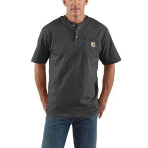 Carhartt: Loose Fit Heavyweight Short-Sleeve Pocket Henley T-Shirt (Carbon Heather)