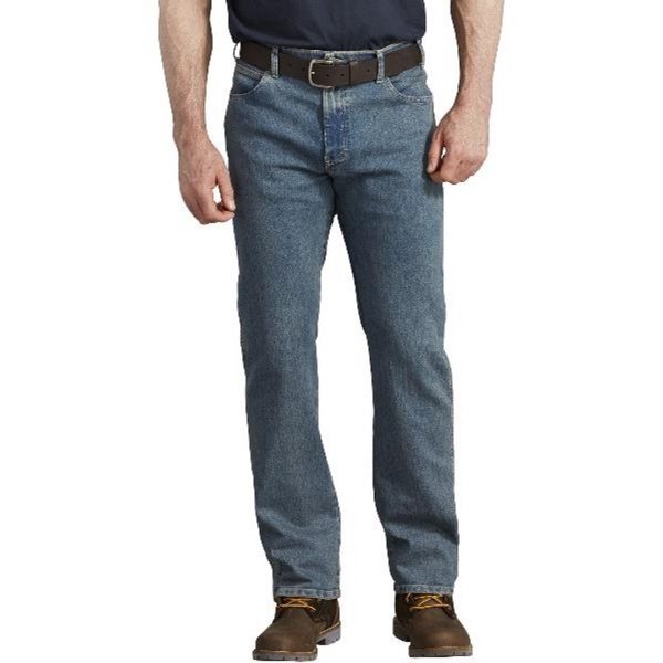 Dickies: FLEX Active Waist 5-Pocket Regular Fit Jeans (Stonewashed Indigo Blue)