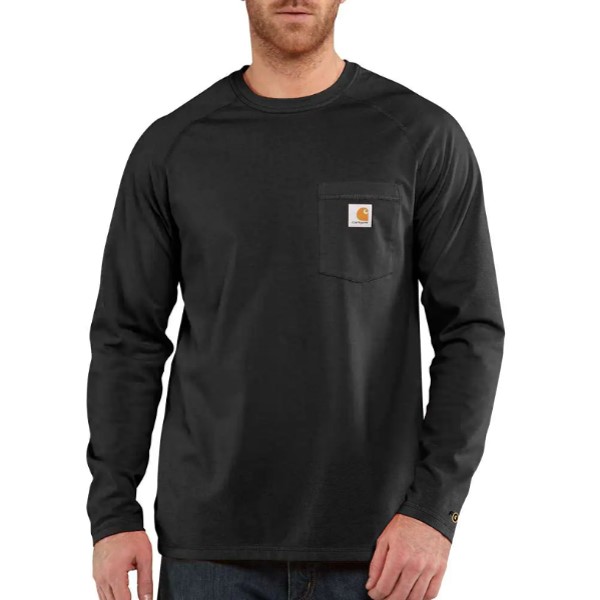 Carhartt: Force Relaxed Fit Midweight Long-Sleeve Pocket T-Shirt (Black)
