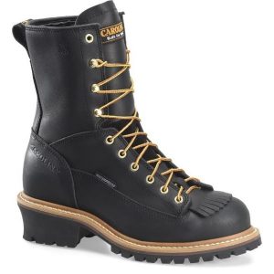 Carolina: Spruce Men's 8" Waterproof Lace-to-Toe Logger (Black Full Grain)
