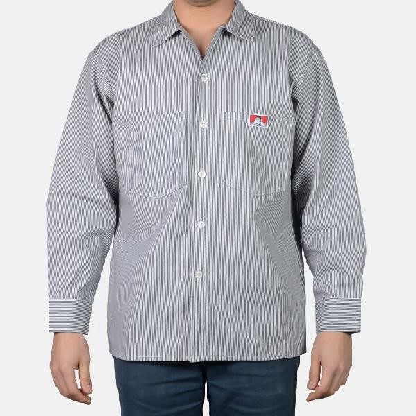 Ben Davis: Long Sleeve Striped Button-Up (Hickory Stripe)