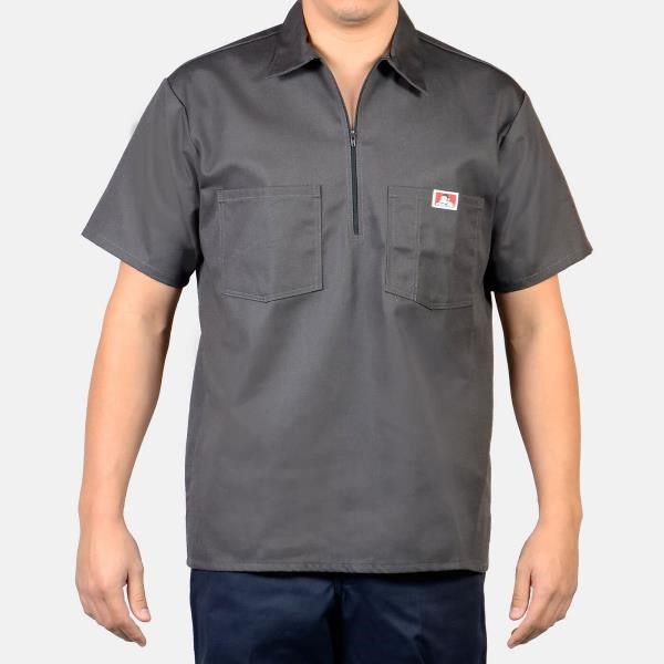 Ben Davis: Short Sleeve Solid 1/2 Zip (Charcoal)