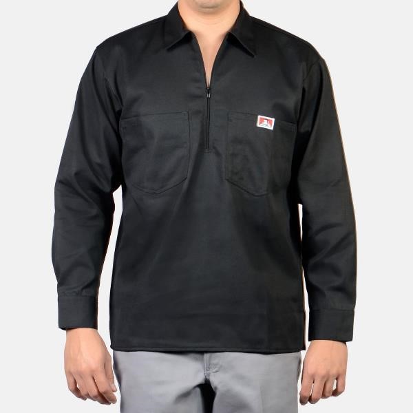 Ben Davis: Long Sleeve Solid 1/2 Zip (Black)
