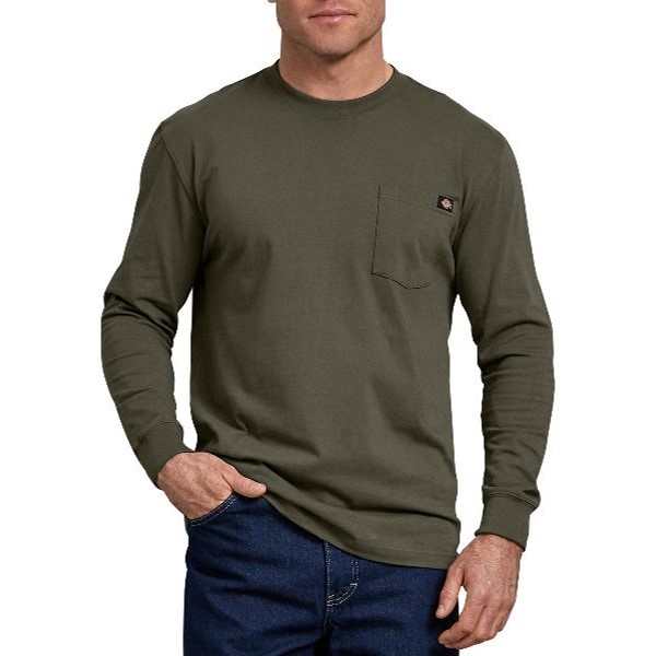 Dickies: Long Sleeve Heavyweight Crew Neck T-Shirt (Moss Green)