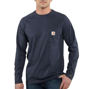 Carhartt: Force Relaxed Fit Midweight Long-Sleeve Pocket T-Shirt (Navy)