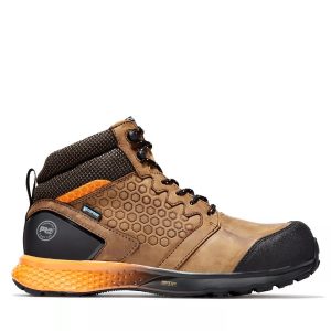Timberland PRO: Men's Reaxion Composite Toe Work Boots (Brown Full-Grain/Orange)