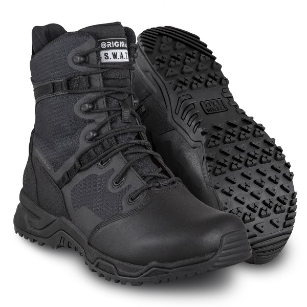 Original S.W.A.T.: Alpha Fury 8" Polishable Toe Side-Zip Waterproof (Black)