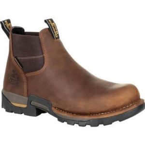Georgia Boot: Eagle One Waterproof Chelsea Work Boot (Brown)