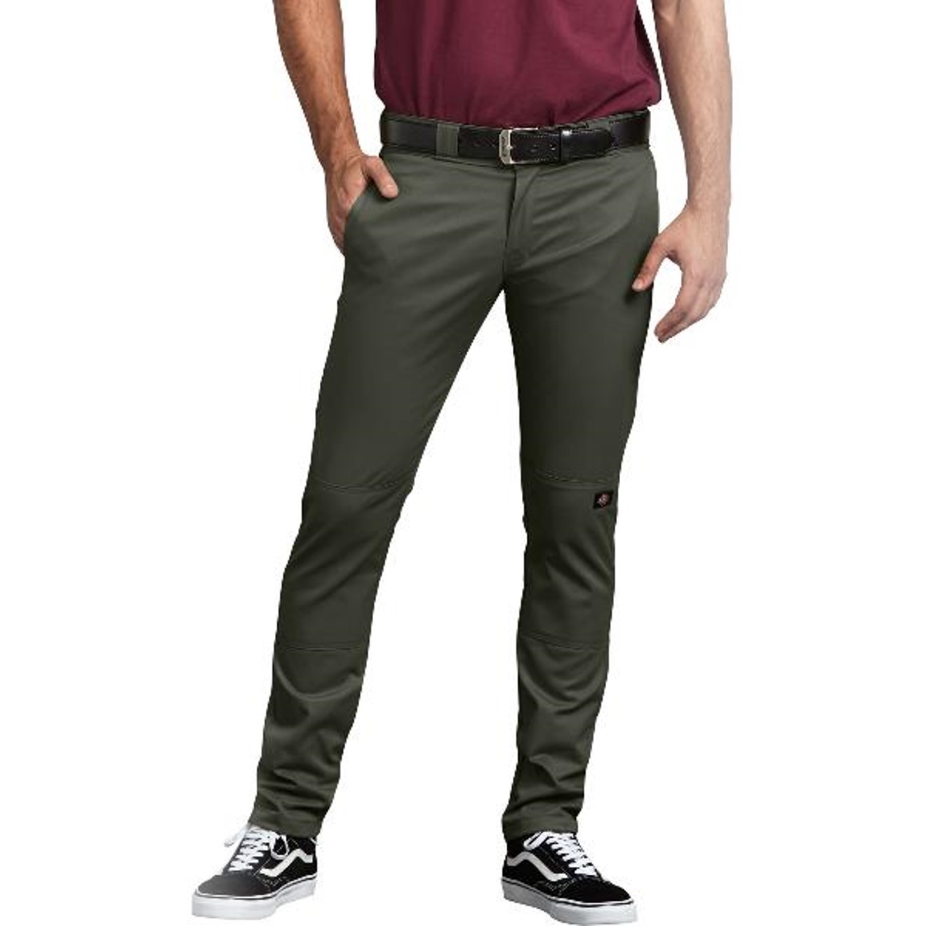 Dickies: FLEX Skinny Straight Fit Double Knee Work Pants (Olive Green)