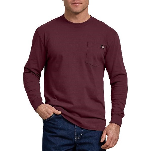 Dickies: Long Sleeve Heavyweight Crew Neck T-Shirt (Burgundy)