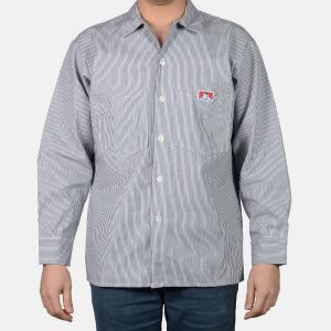 Ben Davis: Long Sleeve Striped Button-Up (Hickory Stripe)