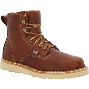 Georgia Boot: USA Wedge Work Boot (Brown)