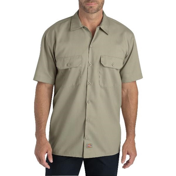 Dickies: FLEX Relaxed Fit Short Sleeve Twill Work Shirt (Desert Khaki)