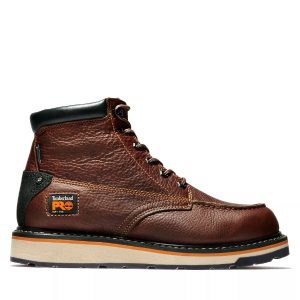 Timberland PRO: Men's Gridworks 6" Soft Toe Work Boots (Red Brown Full-Grain)