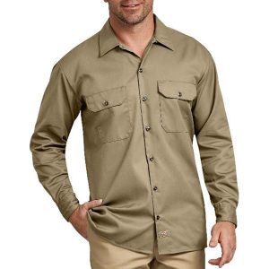 Dickies: Long Sleeve Work Shirt (Military Khaki)