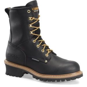 Carolina: Elm Men's 8" Steel Toe Waterproof Logger (Black Full Grain)