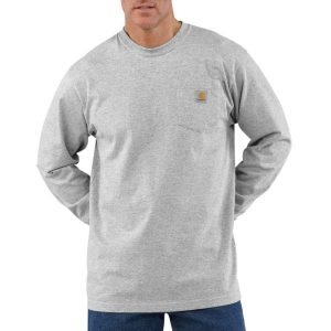 Carhartt: Loose Fit Heavyweight Long-Sleeve Pocket T-Shirt (Heather Gray)