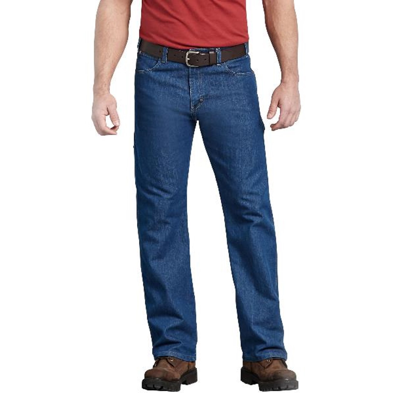 Dickies: FLEX Relaxed Fit Straight Leg 5-Pocket Carpenter Tough Max™ Denim Jeans (Stonewashed Indigo Blue)