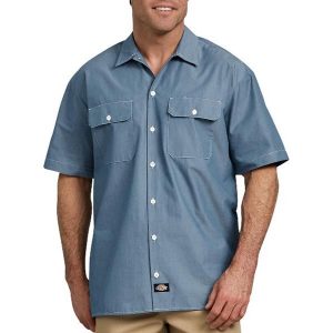 Dickies: Relaxed Fit Short Sleeve Chambray Shirt (Blue Chambray)