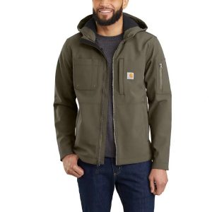 Carhartt: Rain Defender® Relaxed Fit Midweight Softshell Hooded Jacket (Tarmac)