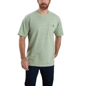 Carhartt: Loose Fit Heavyweight Short-Sleeve Pocket T-Shirt (Leaf Green Snow Heather)