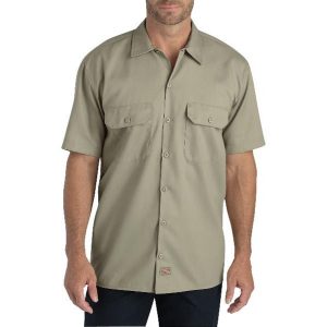 Dickies: FLEX Relaxed Fit Short Sleeve Twill Work Shirt (Desert Khaki)
