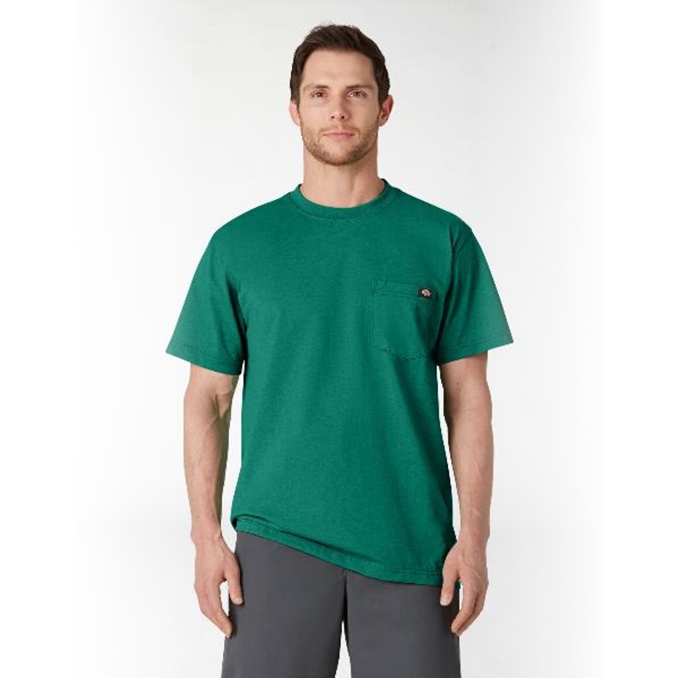 Dickies: Short Sleeve Heavyweight Heathered T-Shirt (Green Single Dye Heather)