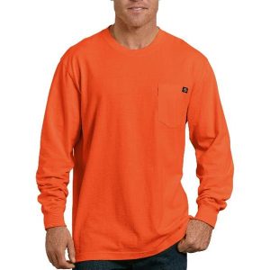 Dickies: Long Sleeve Heavyweight Neon Crew Neck T-Shirt (Bright Orange)