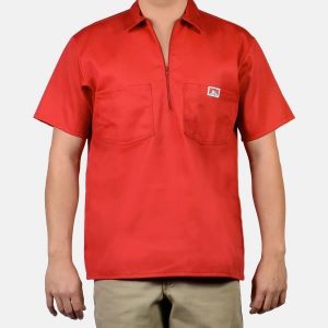 Ben Davis: Short Sleeve Solid 1/2 Zip (Red)