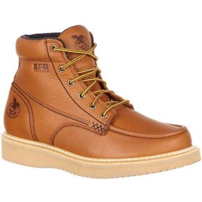 Georgia Boot: Moc-Toe Wedge Work Boot (Barracuda Gold)