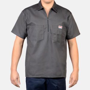Ben Davis: Short Sleeve Solid 1/2 Zip (Charcoal)