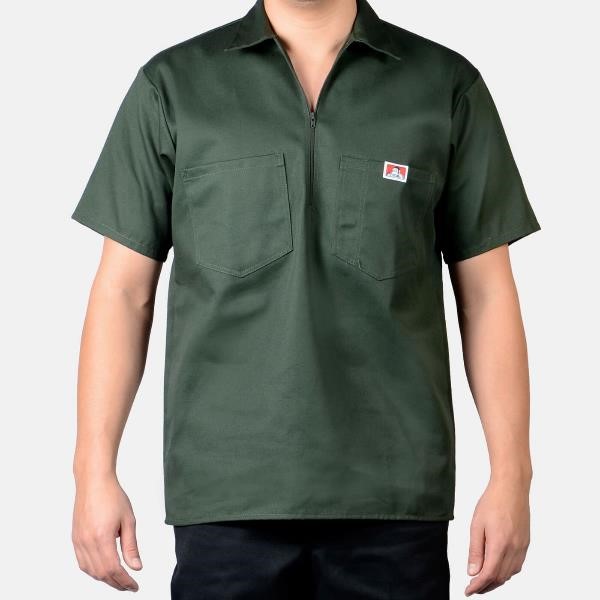 Ben Davis: Short Sleeve Solid 1/2 Zip (Olive)
