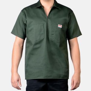 Ben Davis: Short Sleeve Solid 1/2 Zip (Olive)