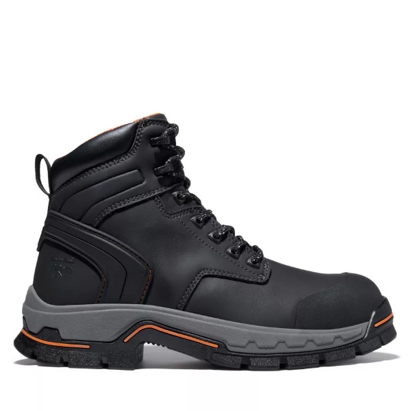 Timberland PRO: Men's Stockdale 6" Alloy Toe Work Boots (Black Raptek Microfiber)