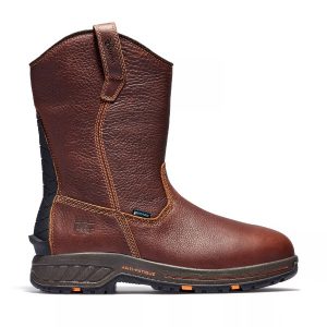 Timberland PRO: Men's Helix HD Soft Toe Pull-On Work Boots (Red Brown Full-Grain)