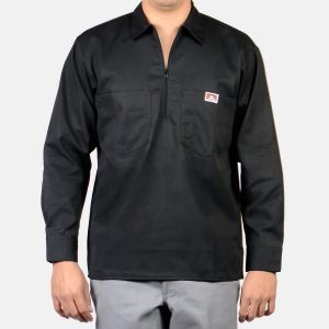 Ben Davis: Long Sleeve Solid 1/2 Zip (Black)