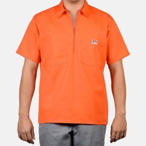 Ben Davis: Short Sleeve Solid 1/2 Zip (Orange)